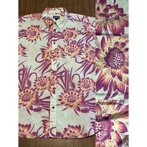 Patagonia Shirt Mens XL Blue Floral Go-To Lightweight Button Organic 52691 READ